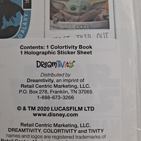Star Wars Baby Yoda Coloring Book Holographic Sticker Set 2 pack - Picture 8 of 16